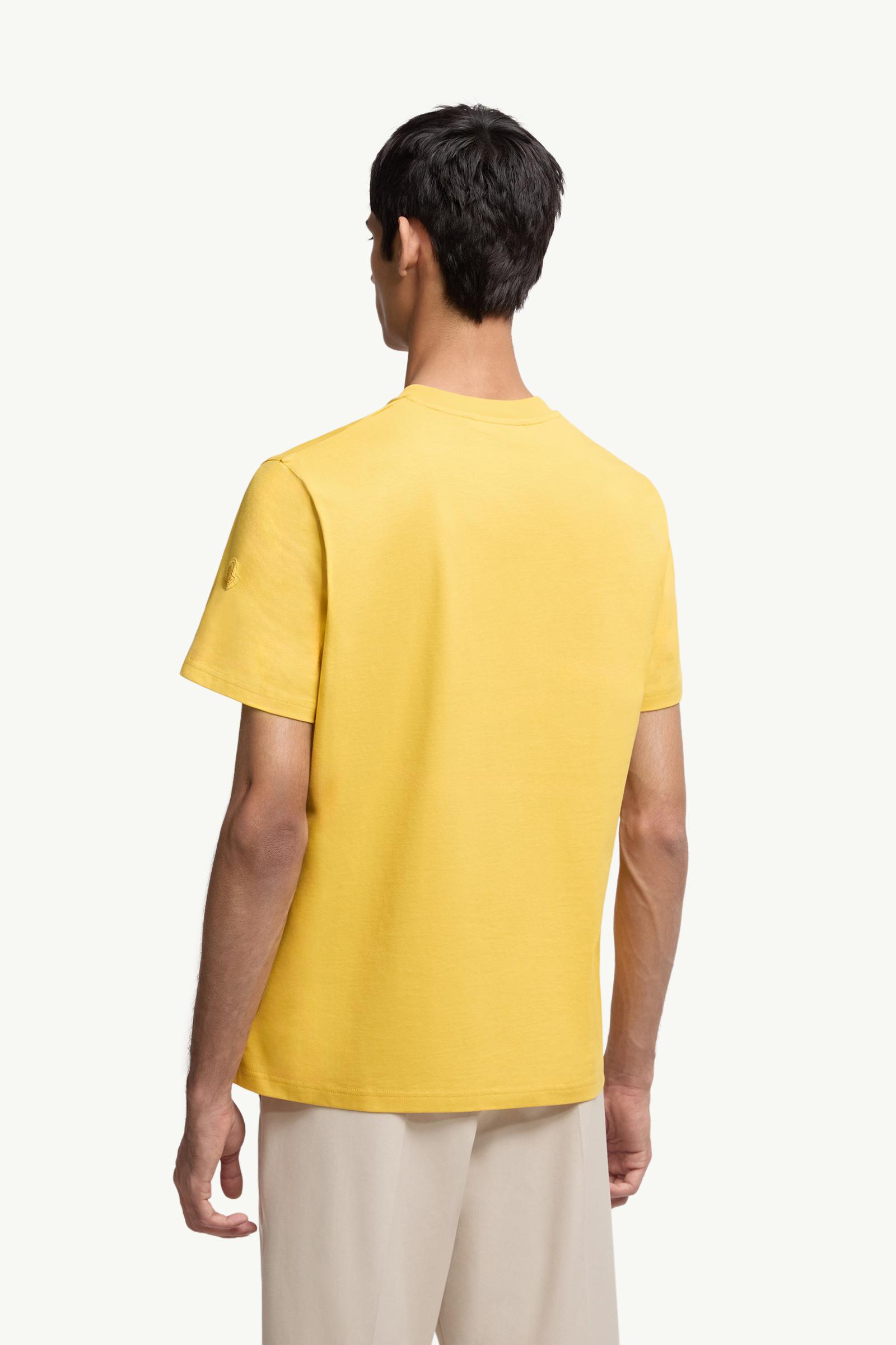 Moncler Logo Cotton T-Shirt Yellow Yellow