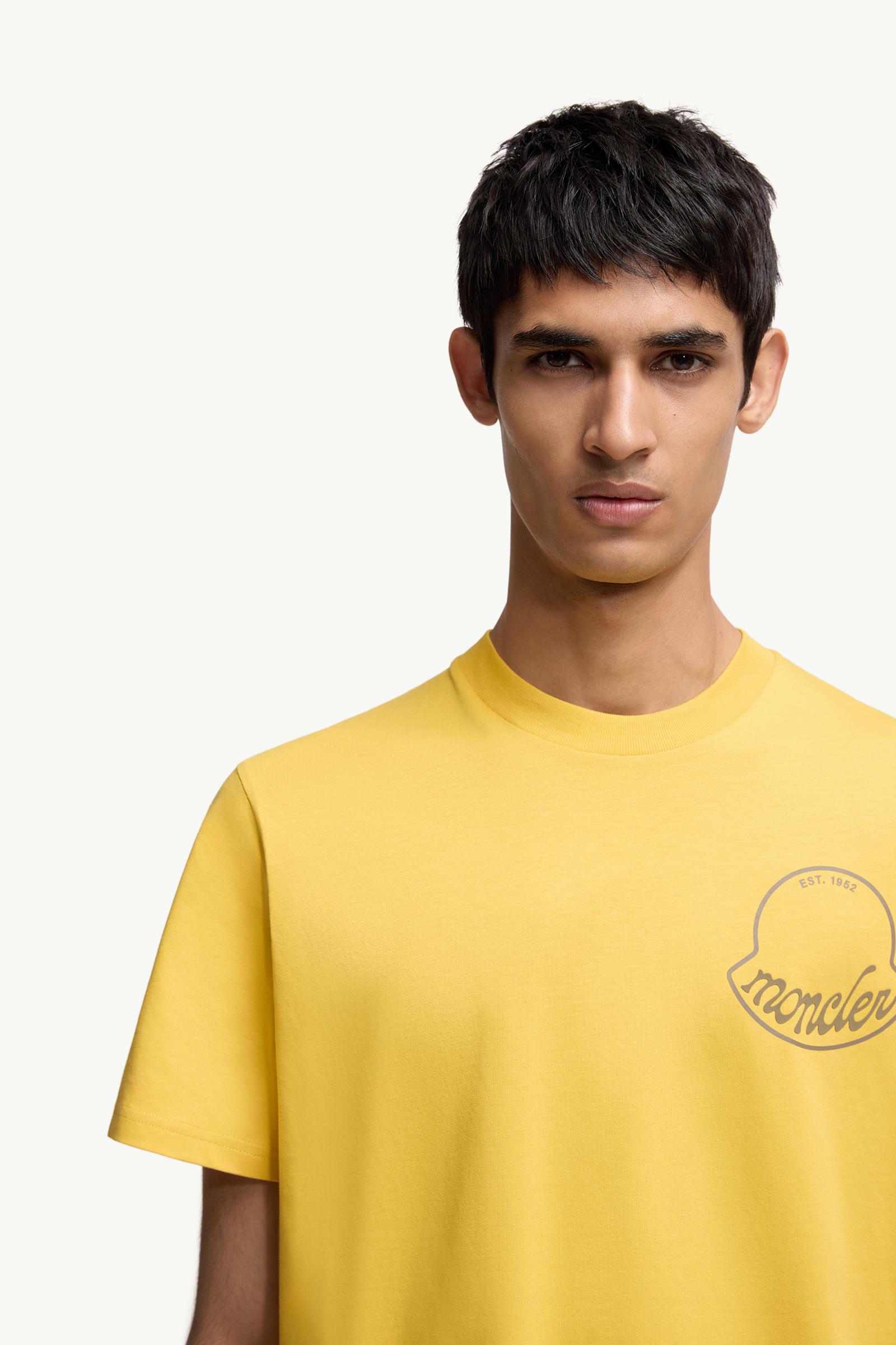 Moncler Logo Cotton T-Shirt Yellow Yellow