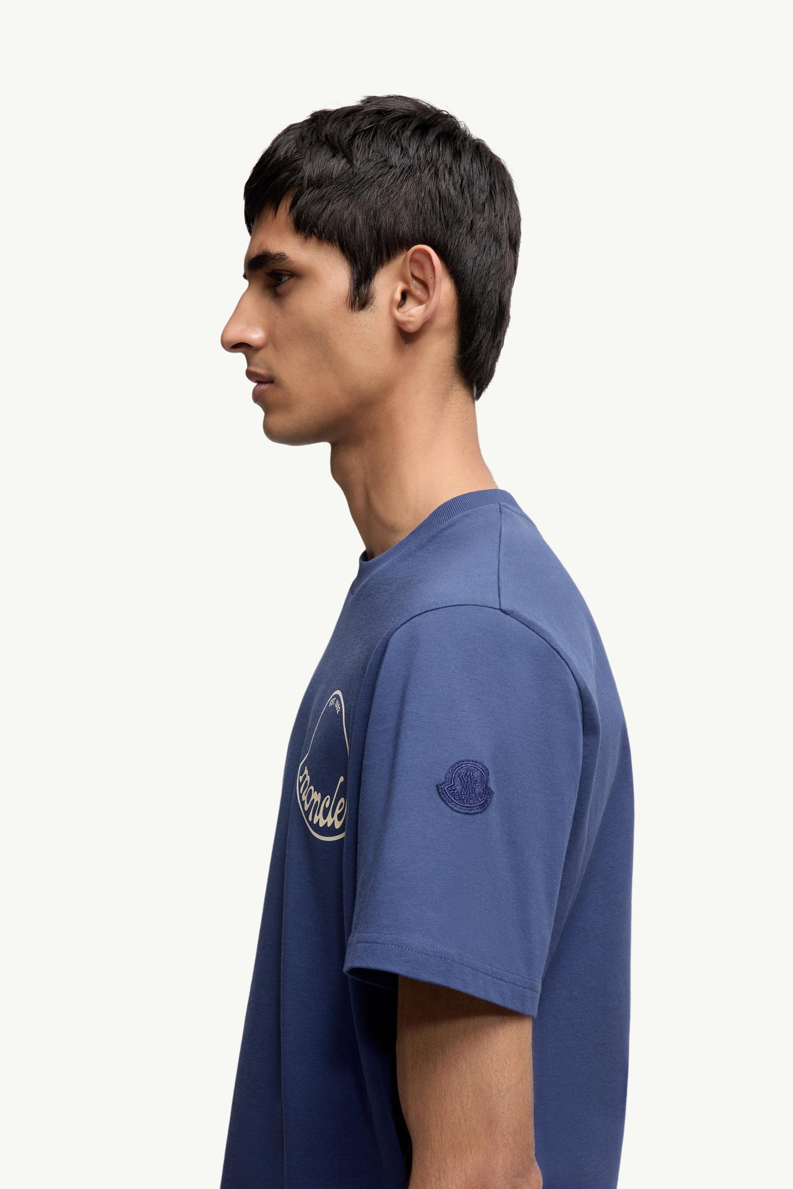 Moncler Logo Cotton T-Shirt Dark Blue Dark Blue