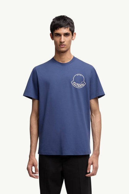 Moncler Logo Cotton T-Shirt Dark Blue Dark Blue