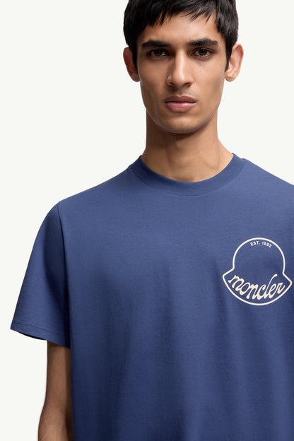 Moncler Logo Cotton T-Shirt Dark Blue Dark Blue