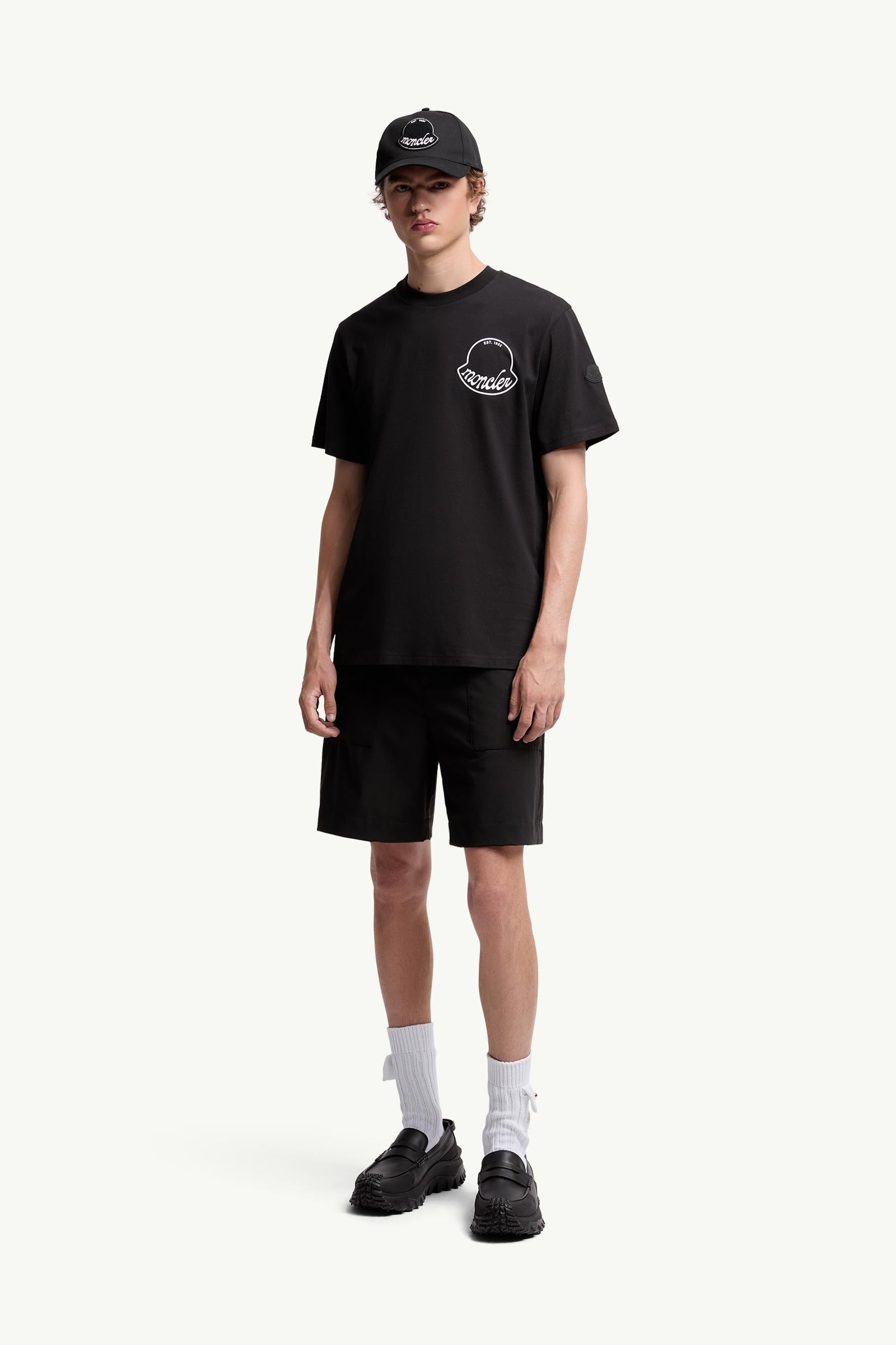 Moncler Logo Cotton T-Shirt Black Black