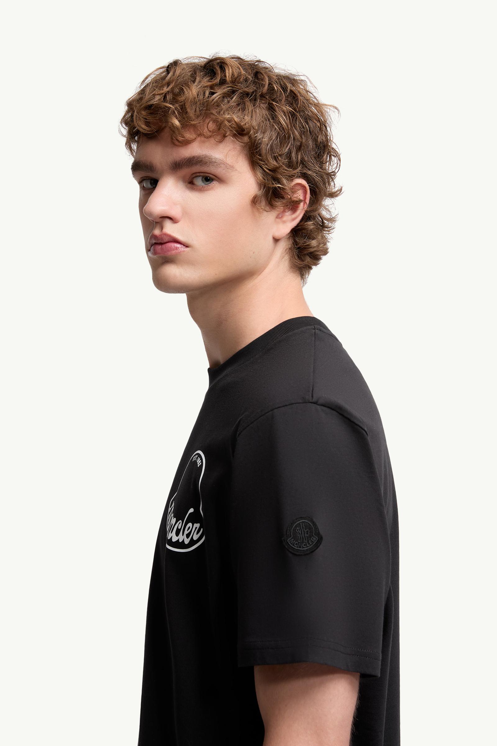 Moncler Logo Cotton T-Shirt Black Black