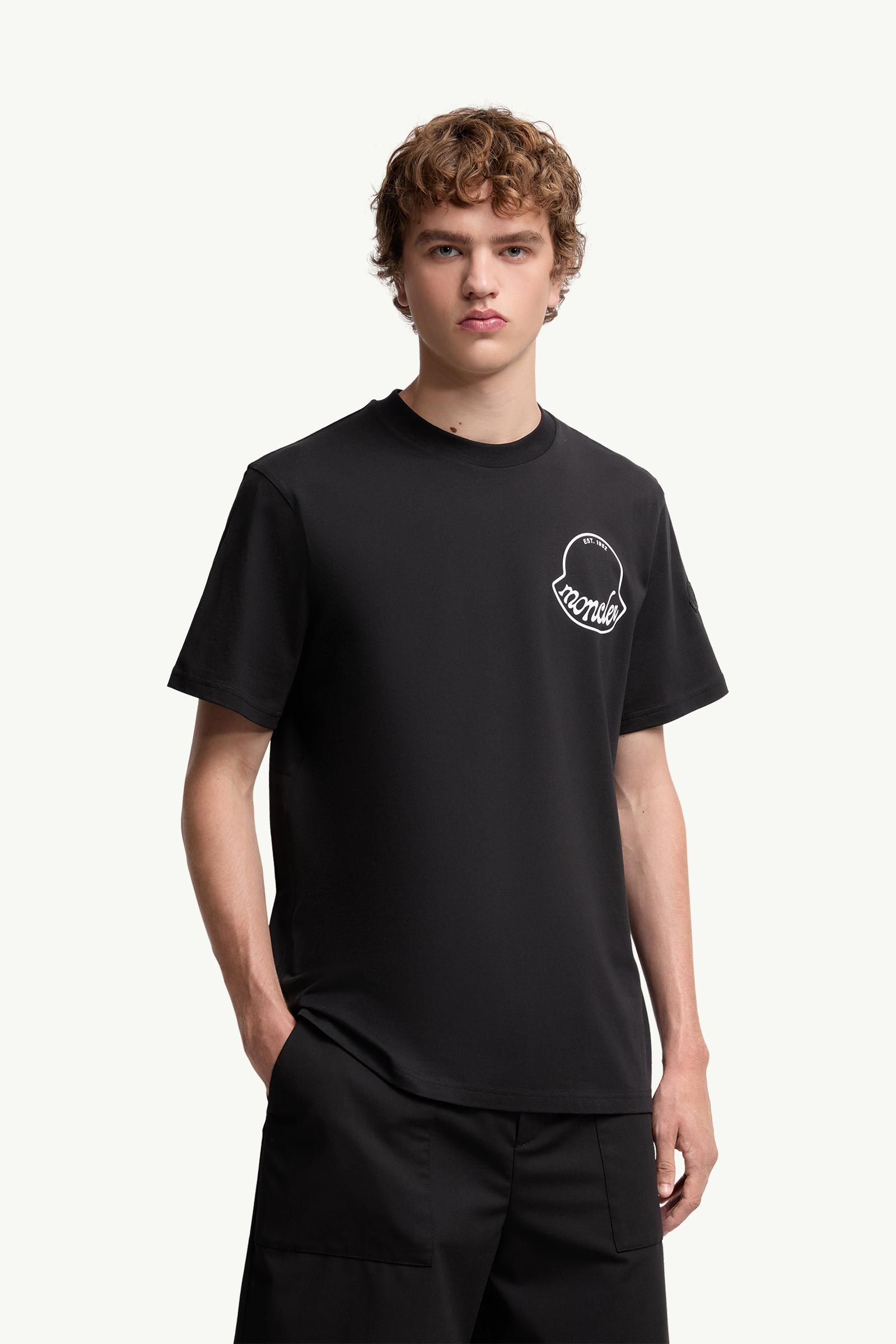 Moncler Logo Cotton T-Shirt Black Black