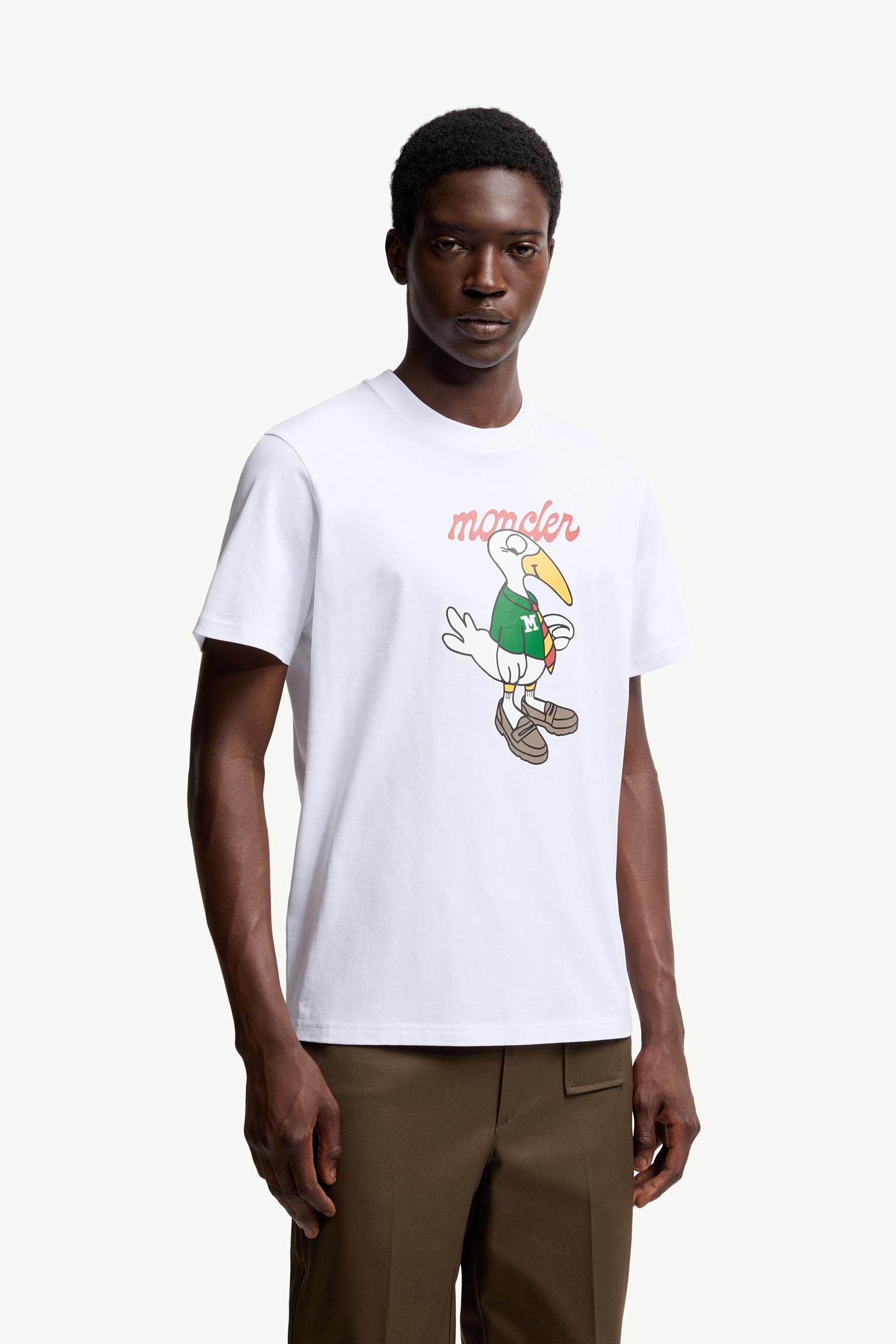 Moncler Mascot Logo Cotton T-Shirt White White