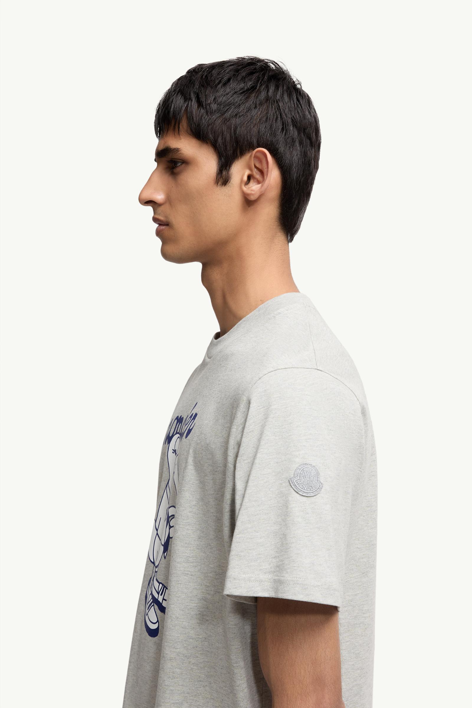 Moncler Mascot Logo Cotton T-Shirt Grey Grey