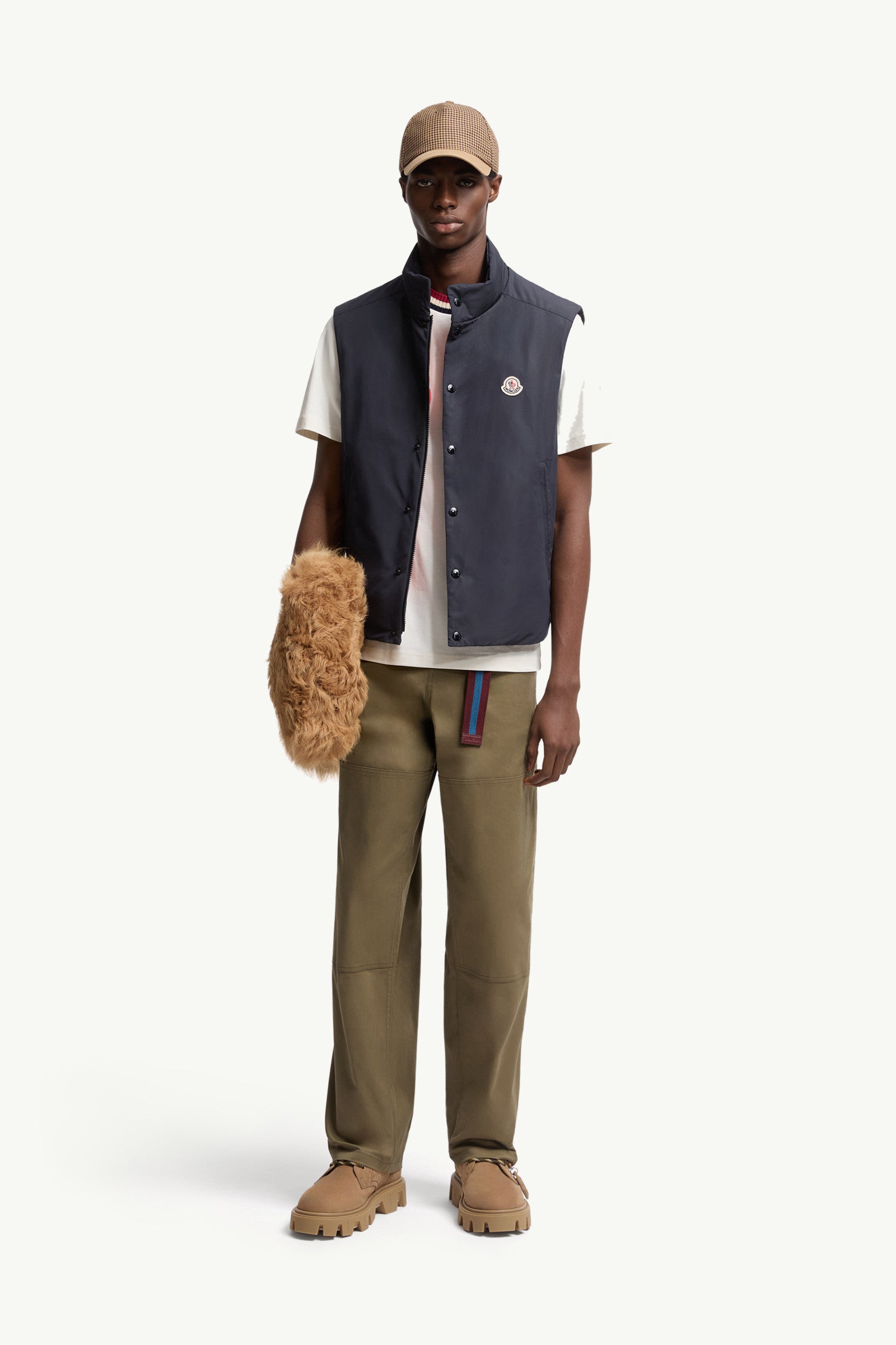 Moncler Embroidered Logo Cotton T-Shirt White White