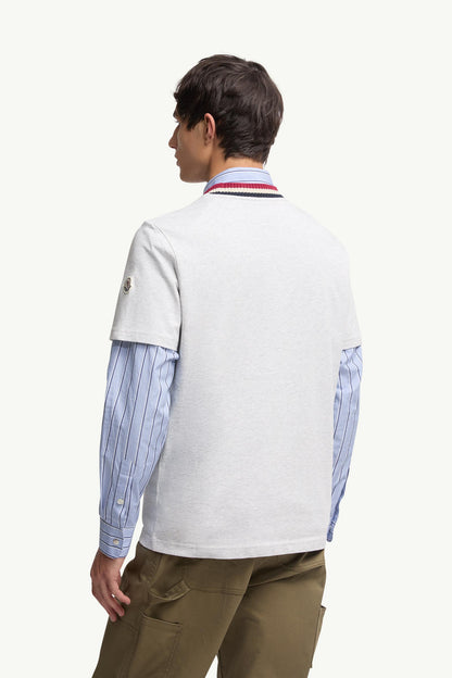 Moncler Embroidered Logo Cotton T-Shirt Grey Grey