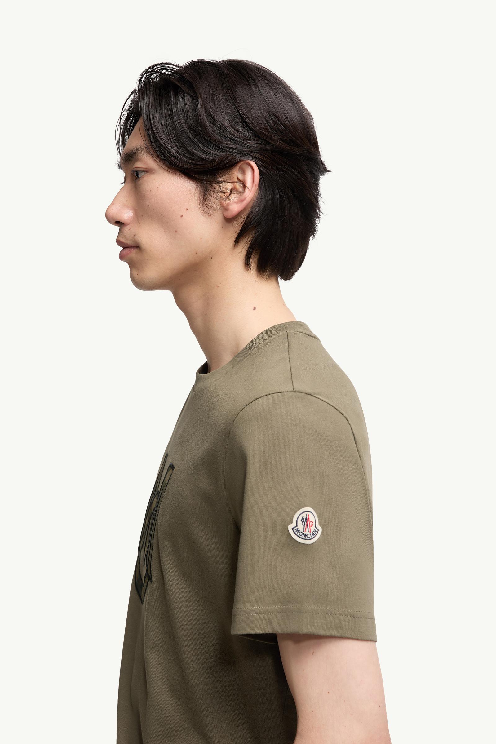 Moncler Monogram Cotton T-Shirt Olive Green Olive Green