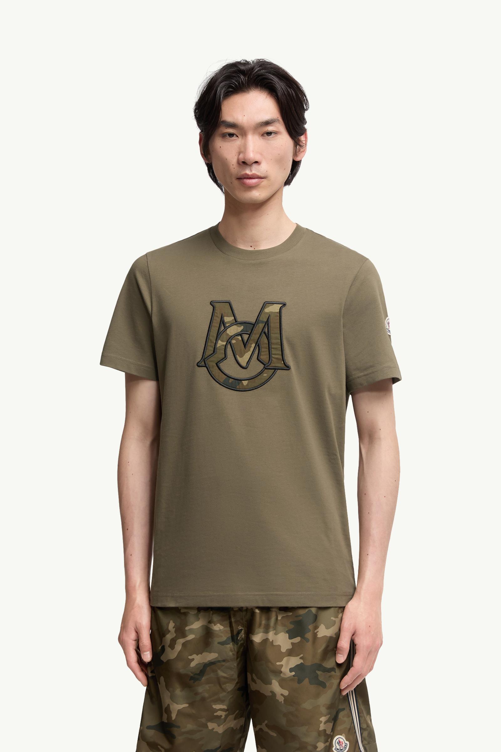 Moncler Monogram Cotton T-Shirt Olive Green Olive Green