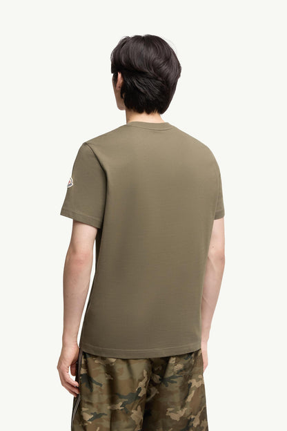 Moncler Monogram Cotton T-Shirt Olive Green Olive Green