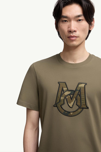 Moncler Monogram Cotton T-Shirt Olive Green Olive Green