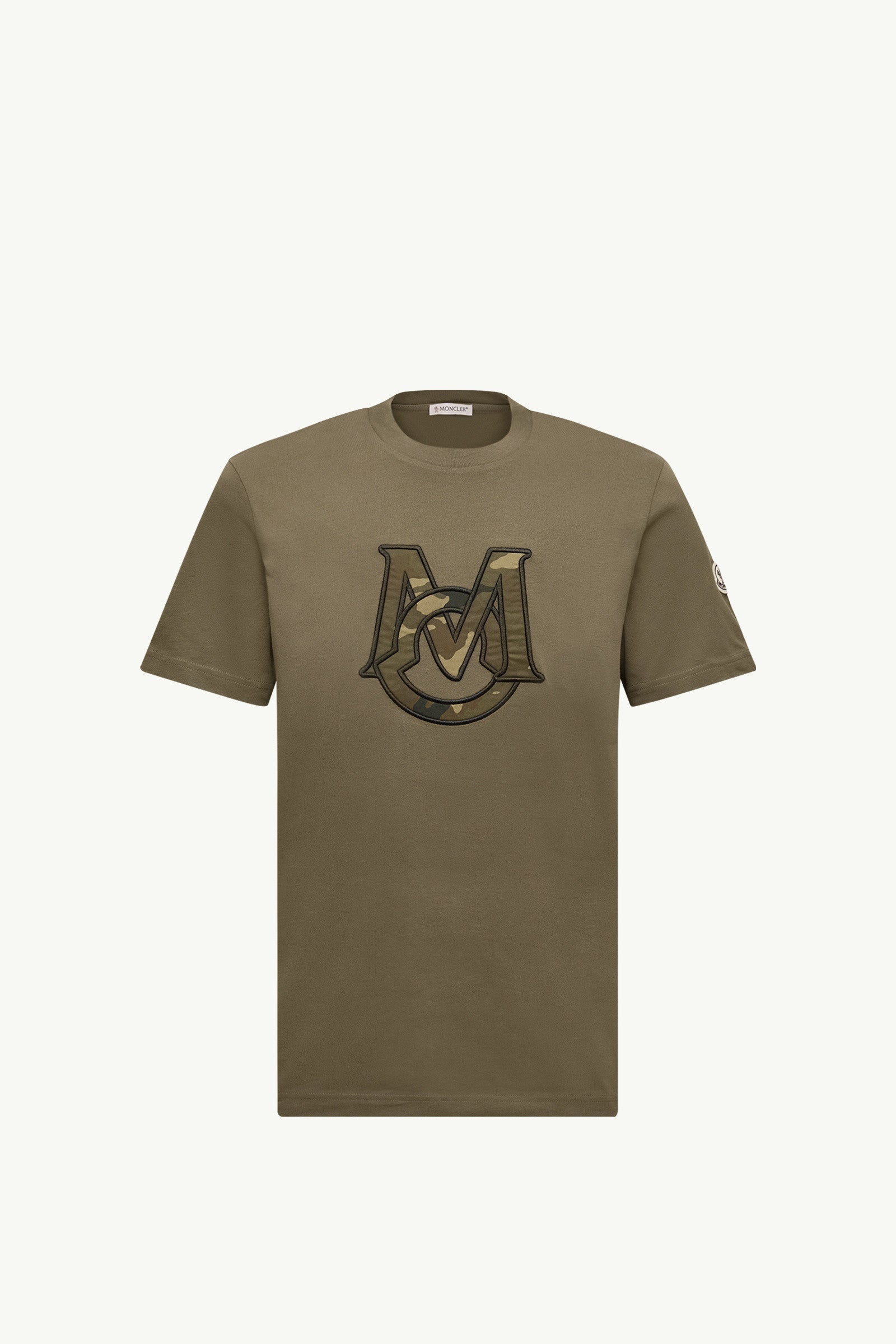 Moncler Monogram Cotton T-Shirt Olive Green Olive Green
