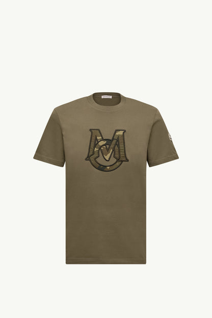 Moncler Monogram Cotton T-Shirt Olive Green Olive Green