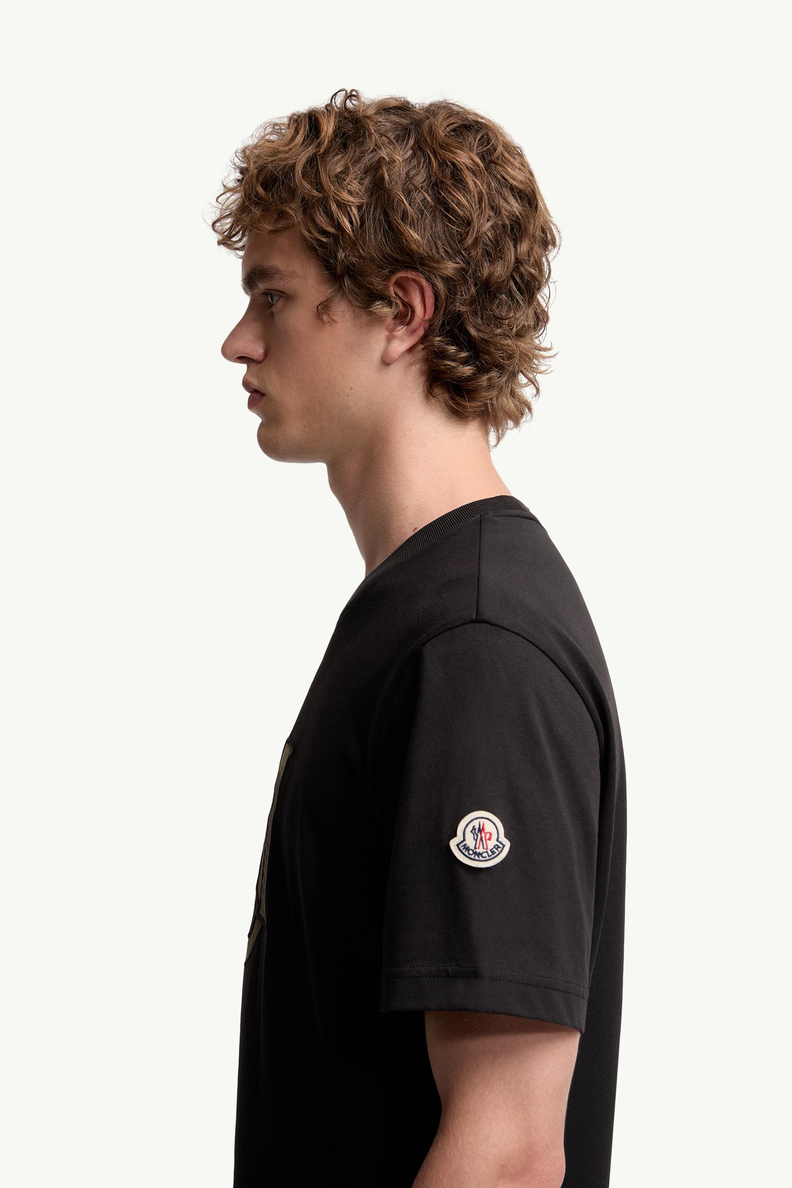 Moncler Monogram Cotton T-Shirt Black Black
