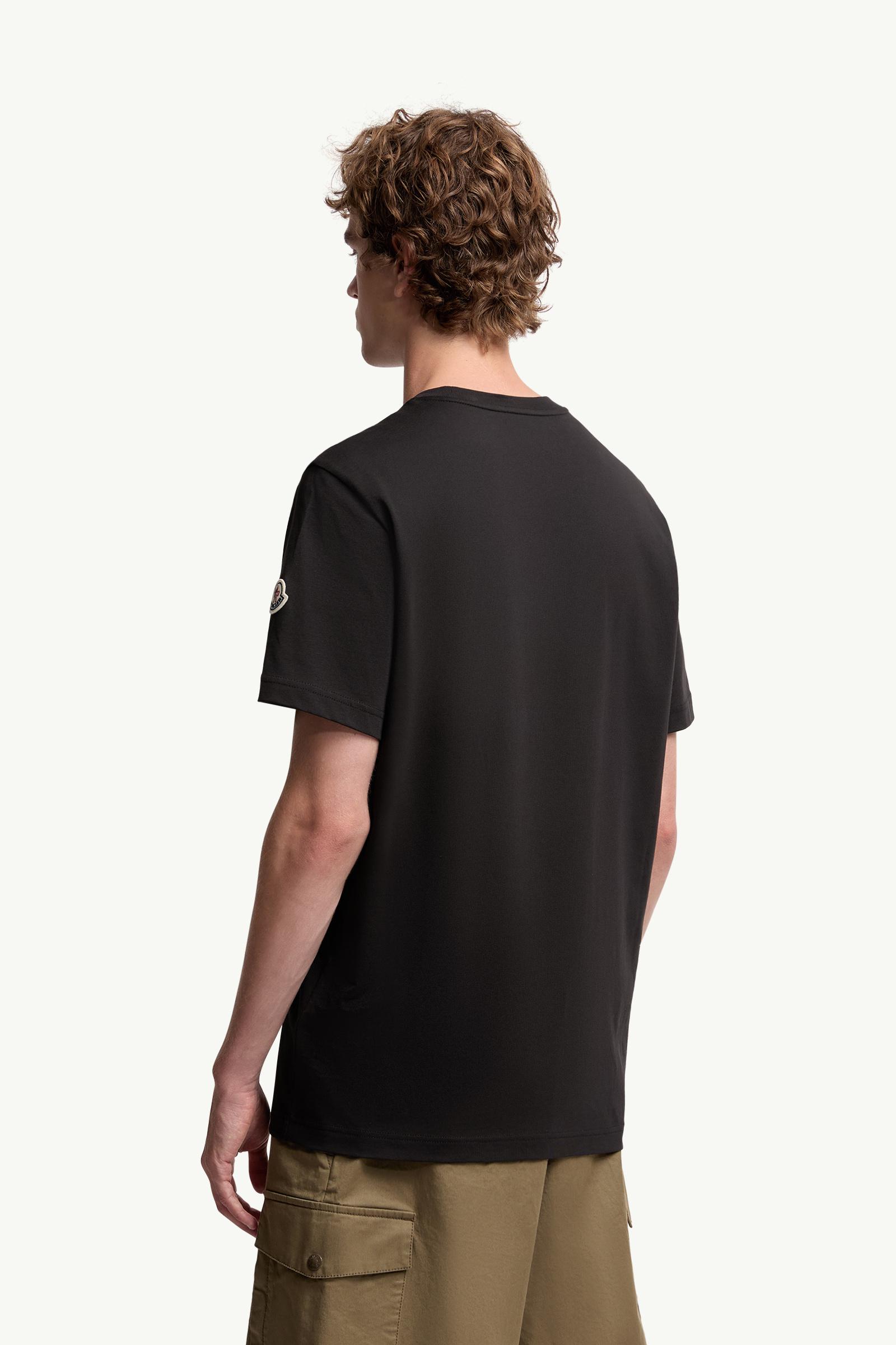 Moncler Monogram Cotton T-Shirt Black Black