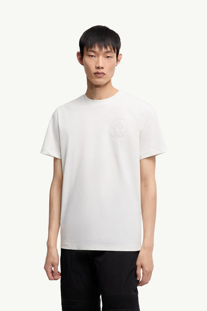 Moncler Three-Dimensional Logo Cotton T-Shirt White White