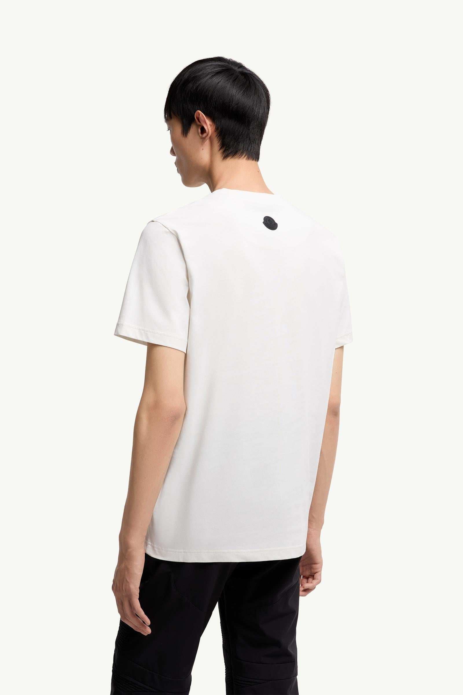 Moncler Three-Dimensional Logo Cotton T-Shirt White White