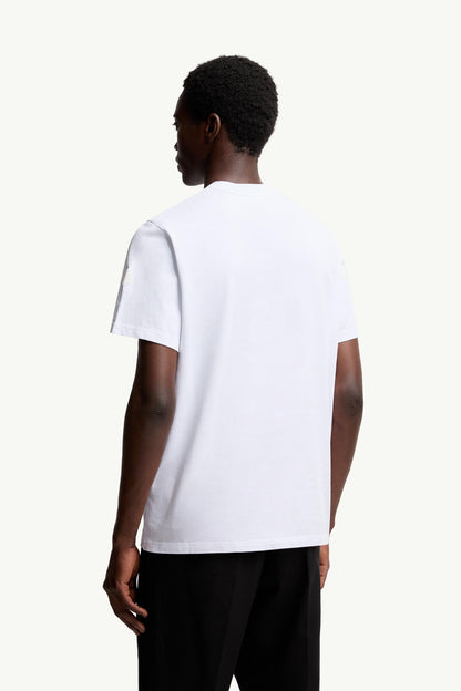 Moncler Mountain Logo Cotton T-Shirt White White