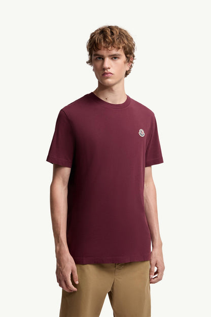 Moncler Logo Patch Cotton T-Shirt (Pack Of Three) White & Navy Blue & Burgundy White & Navy Blue & Burgundy