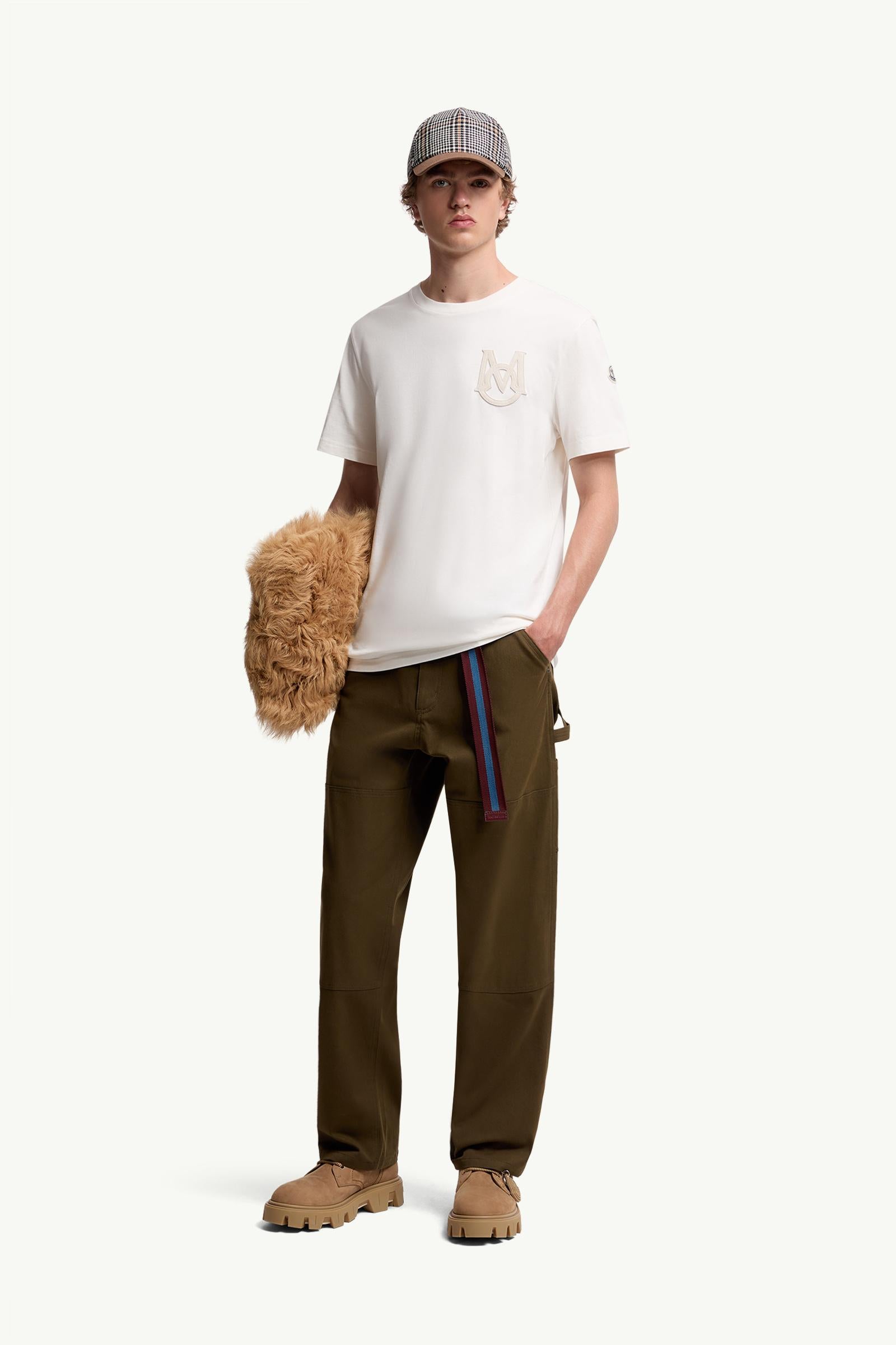 Moncler Monogram Cotton T-Shirt White White