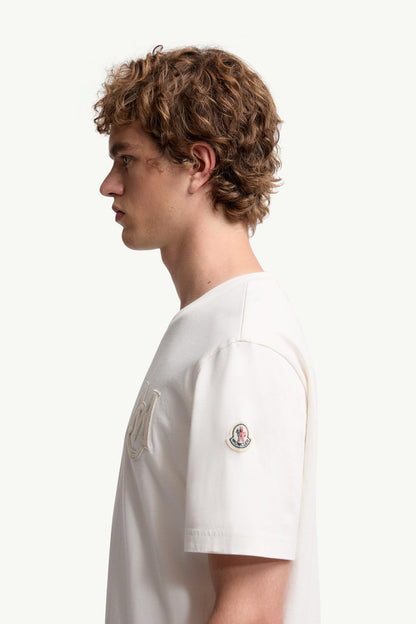 Moncler Monogram Cotton T-Shirt White White