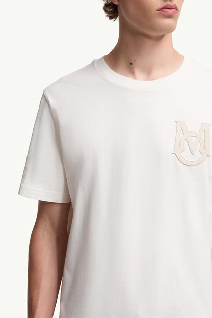 Moncler Monogram Cotton T-Shirt White White