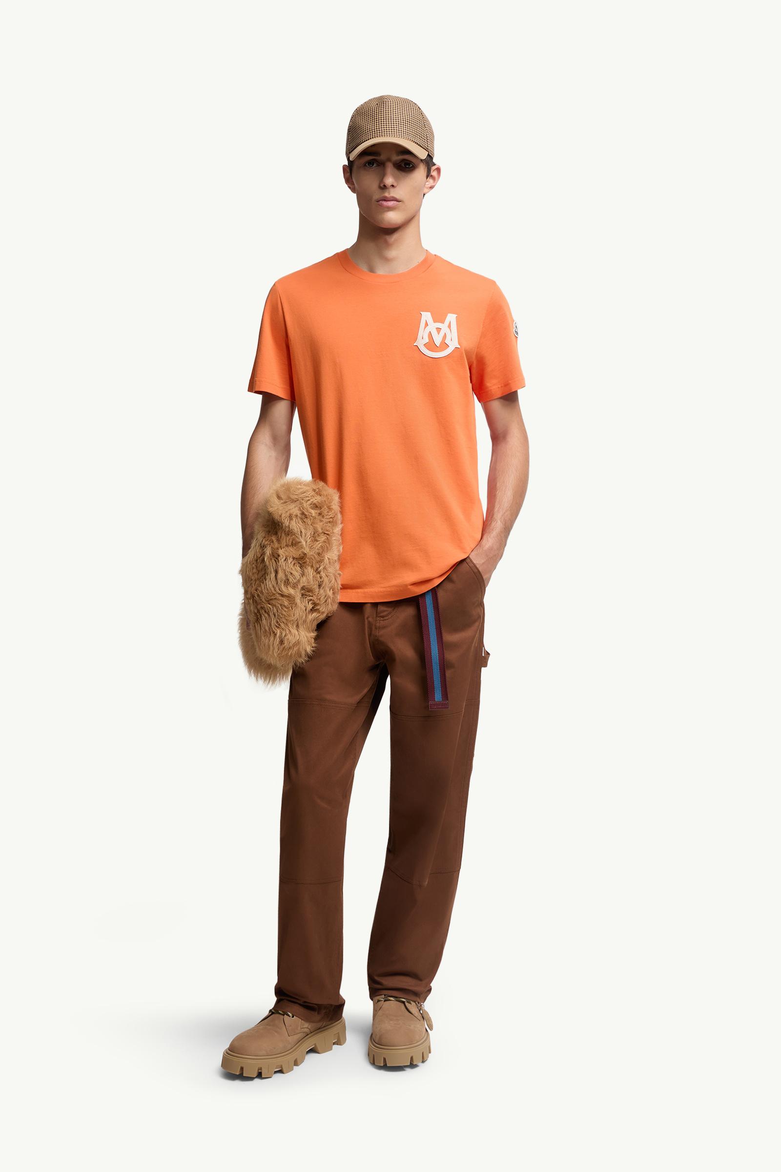 Moncler Monogram Cotton T-Shirt Orange Orange