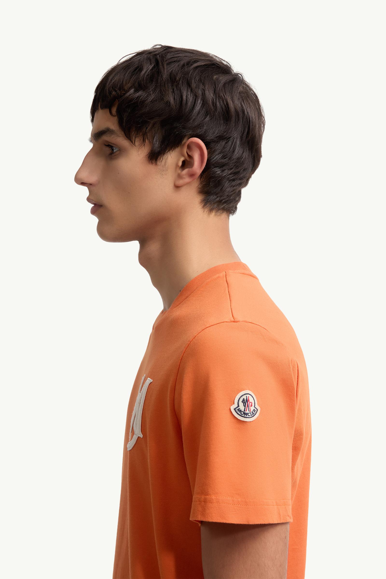 Moncler Monogram Cotton T-Shirt Orange Orange