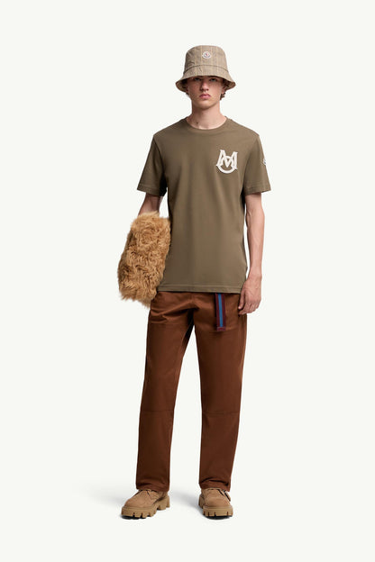 Moncler Monogram Cotton T-Shirt Olive Green Olive Green