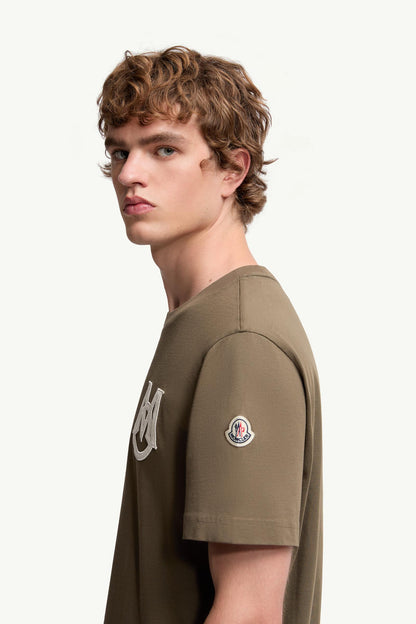 Moncler Monogram Cotton T-Shirt Olive Green Olive Green