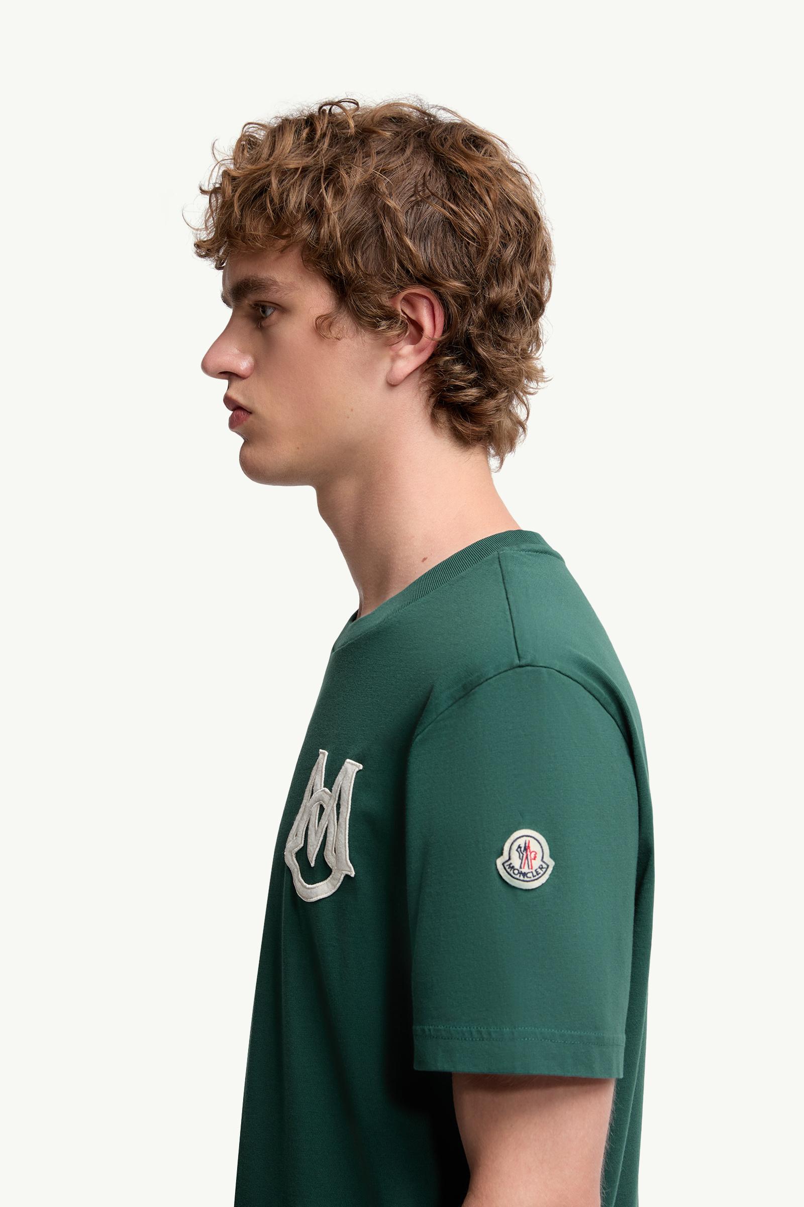 Moncler Monogram Cotton T-Shirt Leaf Green Leaf Green