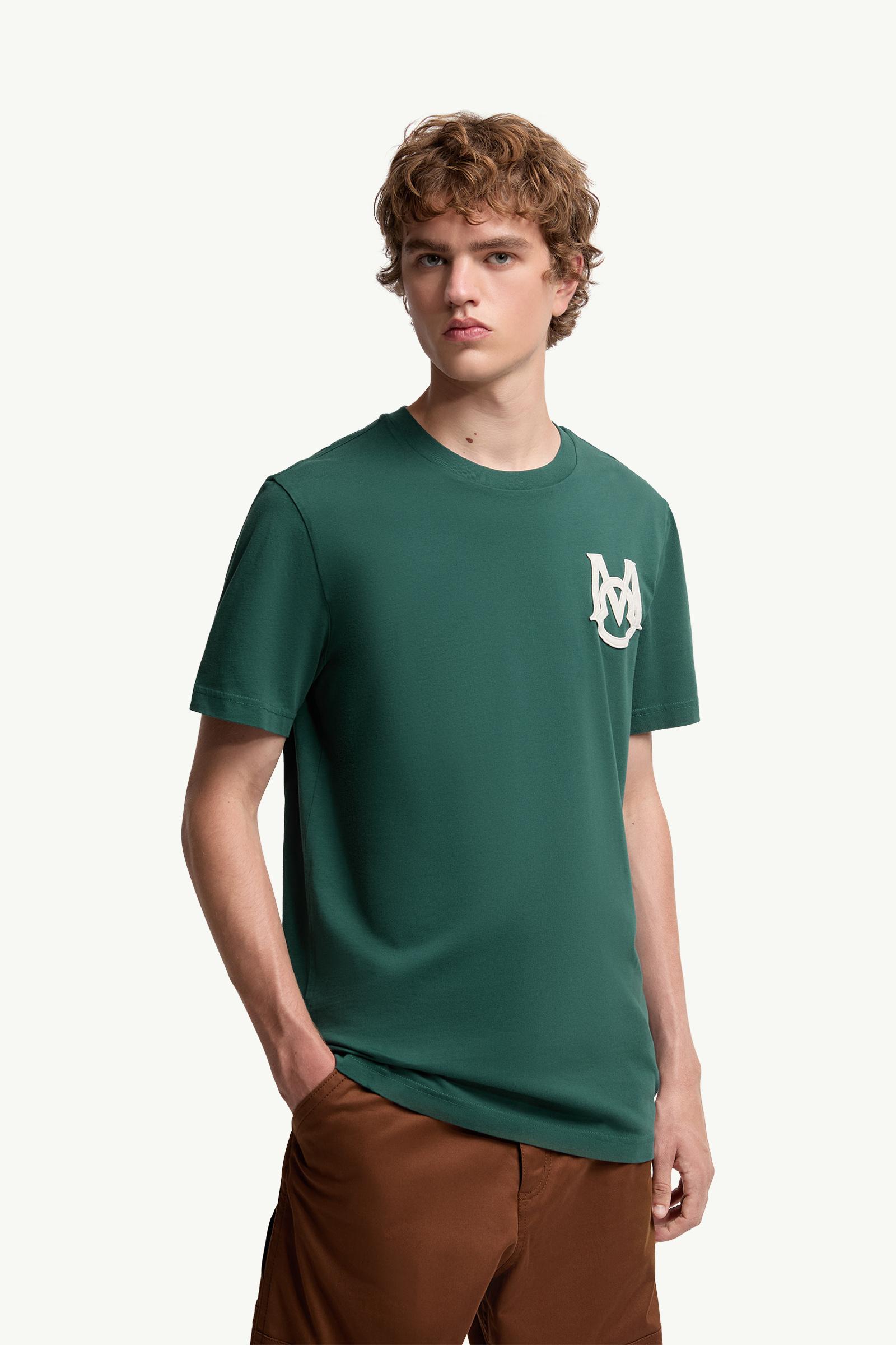 Moncler Monogram Cotton T-Shirt Leaf Green Leaf Green