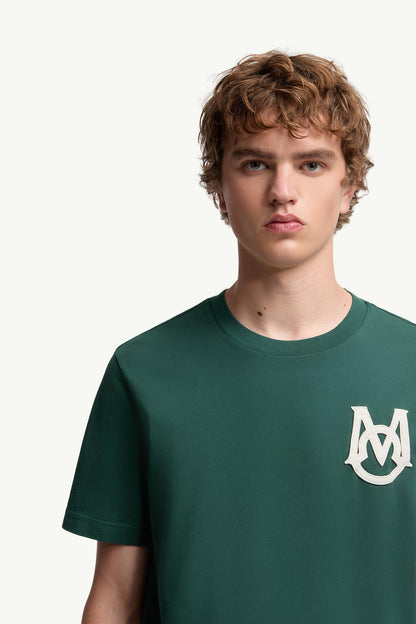 Moncler Monogram Cotton T-Shirt Leaf Green Leaf Green