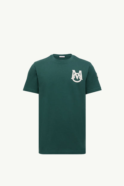 Moncler Monogram Cotton T-Shirt Leaf Green Leaf Green
