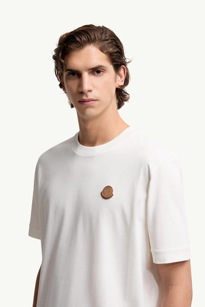 Moncler Logo Patch Cotton T-Shirt White White