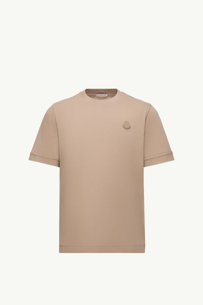 Moncler Logo Patch Cotton T-Shirt Light Beige Light Beige