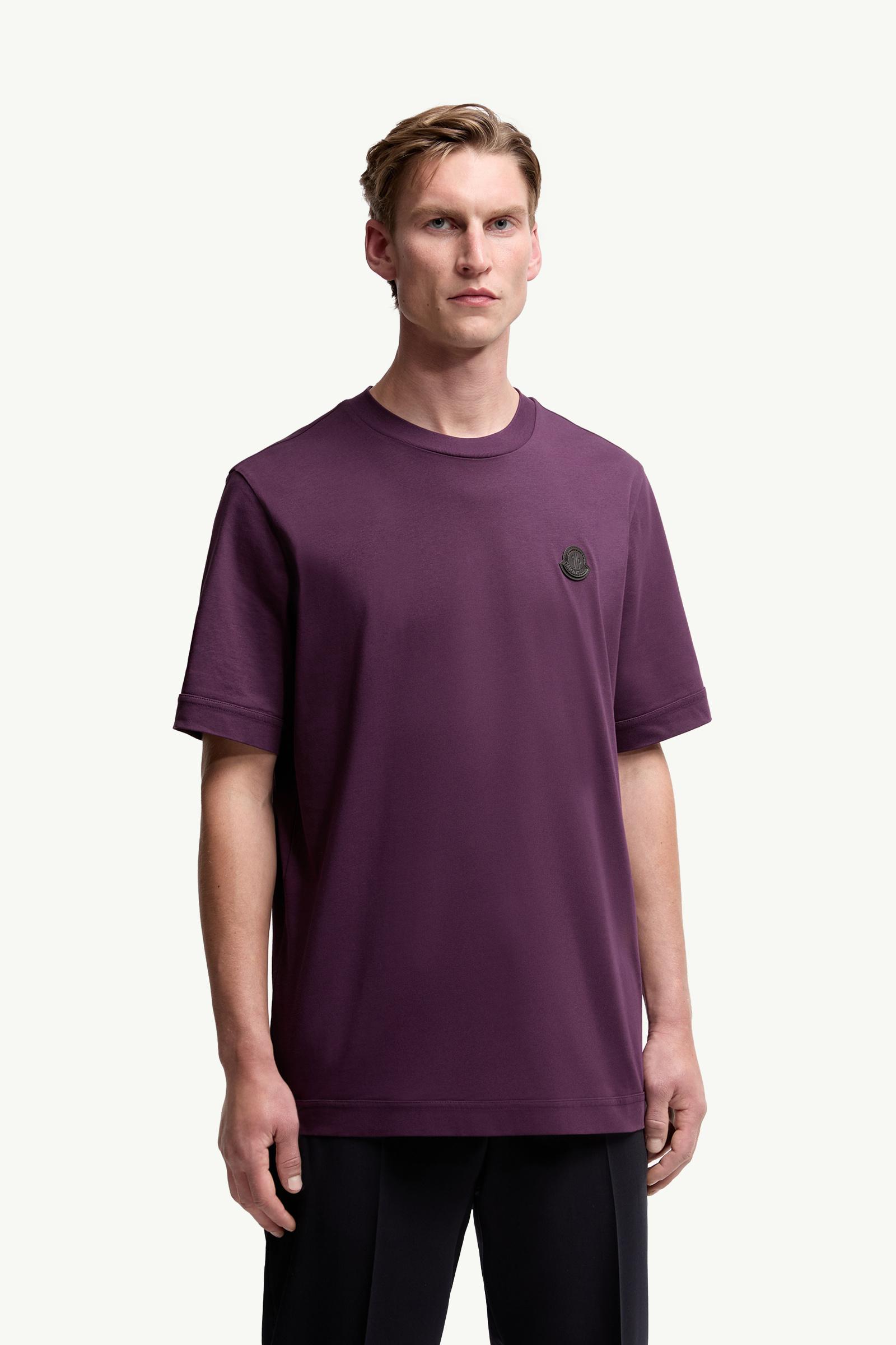 Moncler Logo Patch Cotton T-Shirt Purple Purple