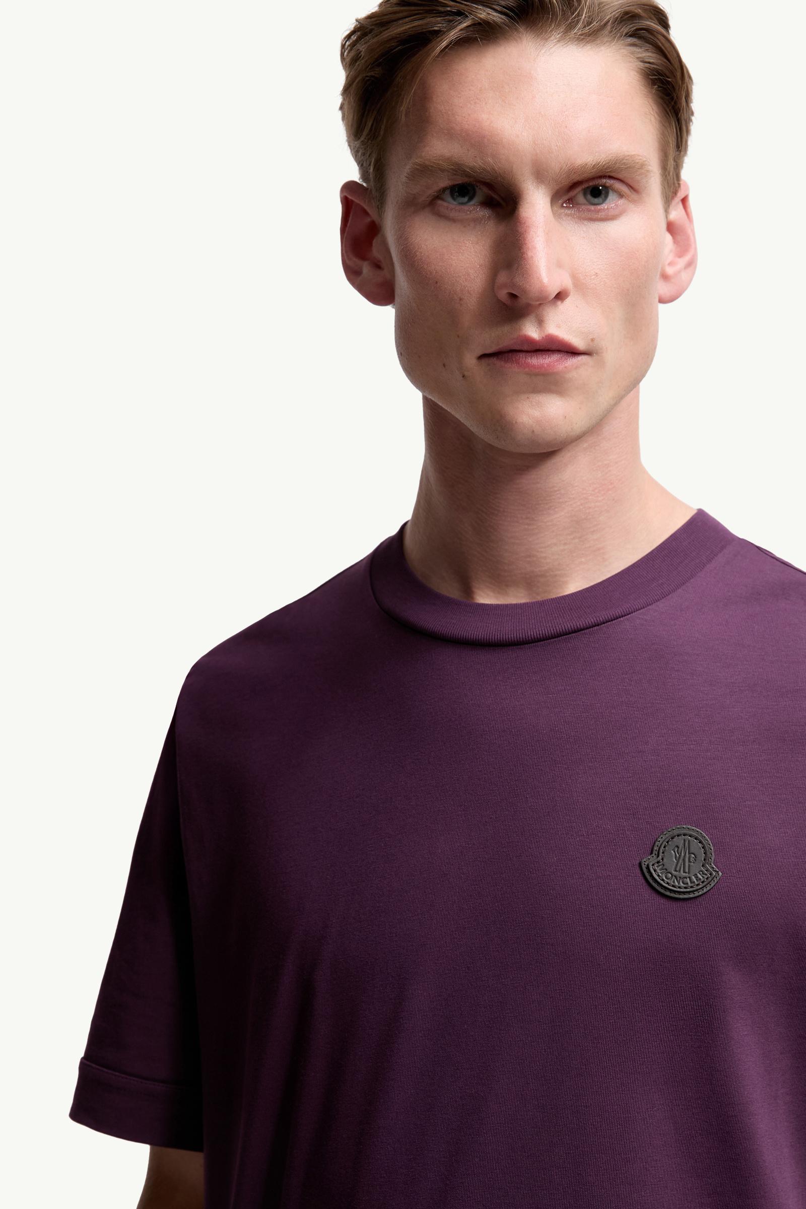 Moncler Logo Patch Cotton T-Shirt Purple Purple