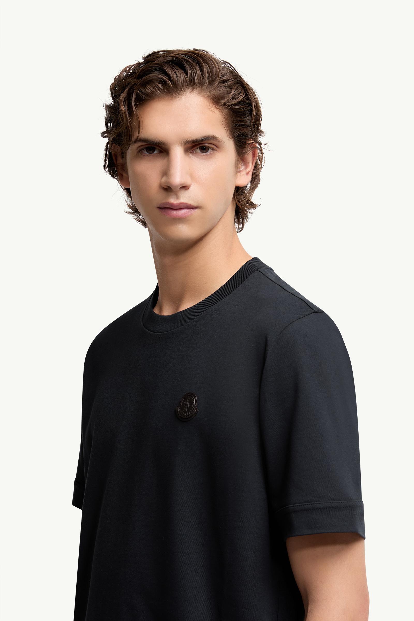 Moncler Logo Patch Cotton T-Shirt Navy Blue Navy Blue