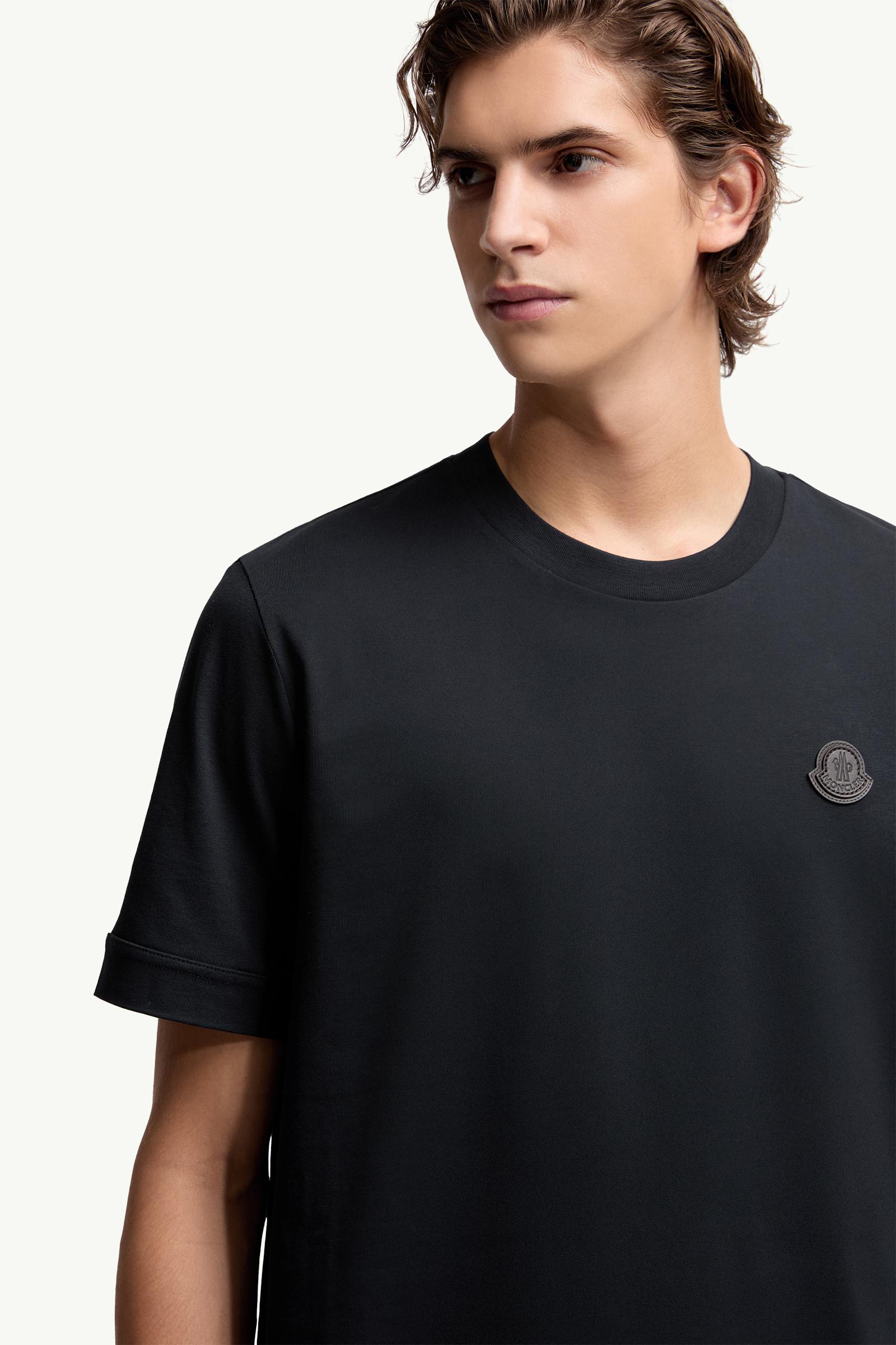 Moncler Logo Patch Cotton T-Shirt Navy Blue Navy Blue