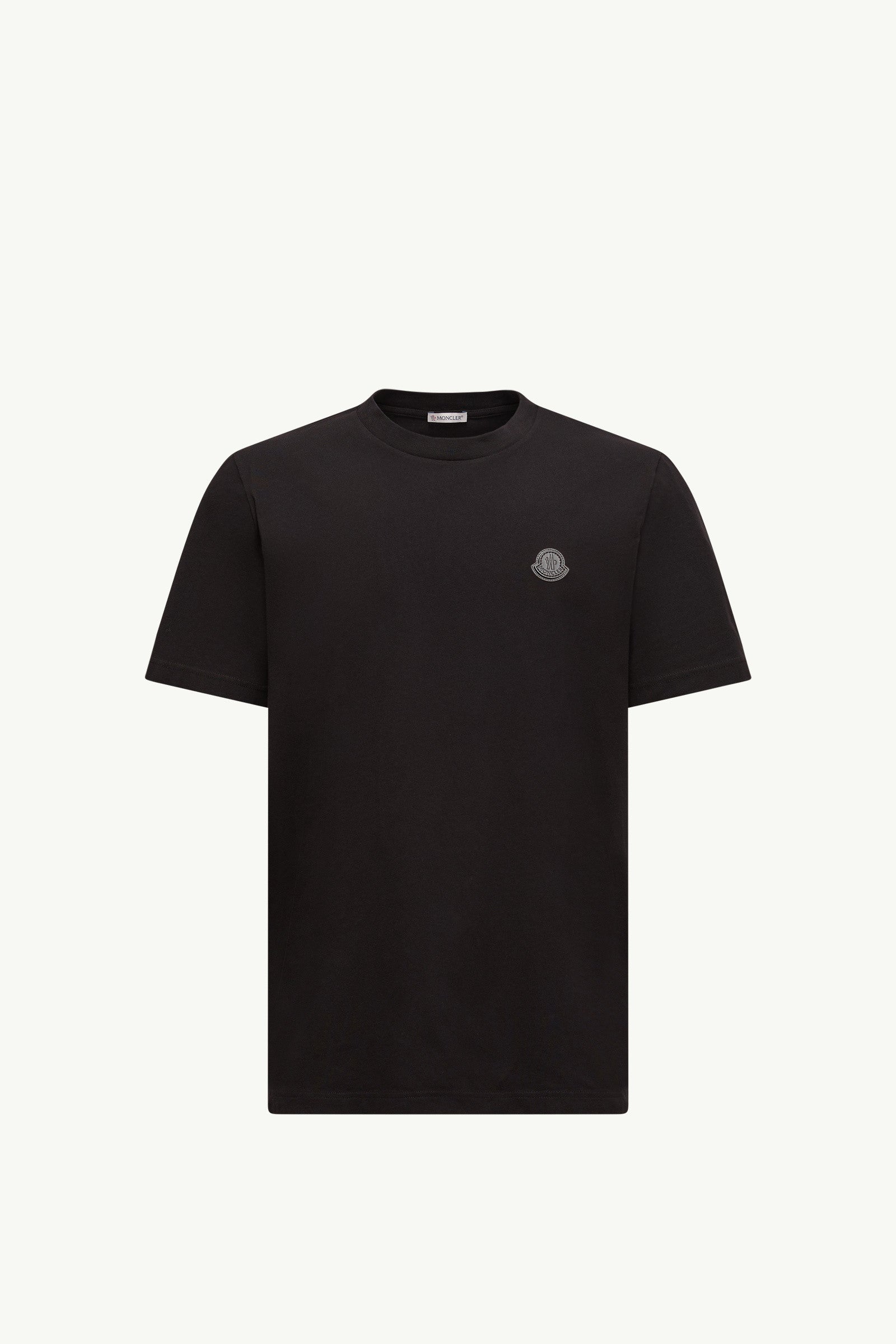 Moncler Logo Patch Cotton T-Shirt Black Black