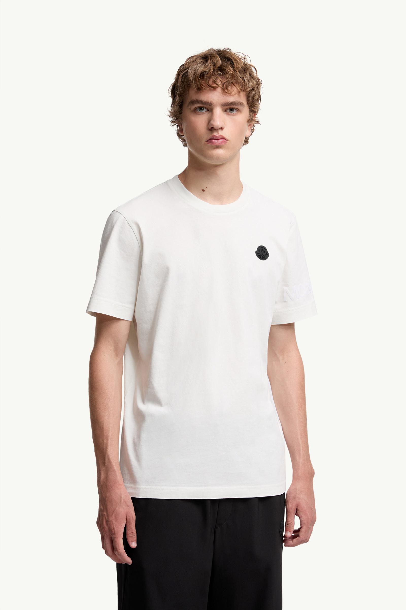 Moncler Logo Cotton T-Shirt White White
