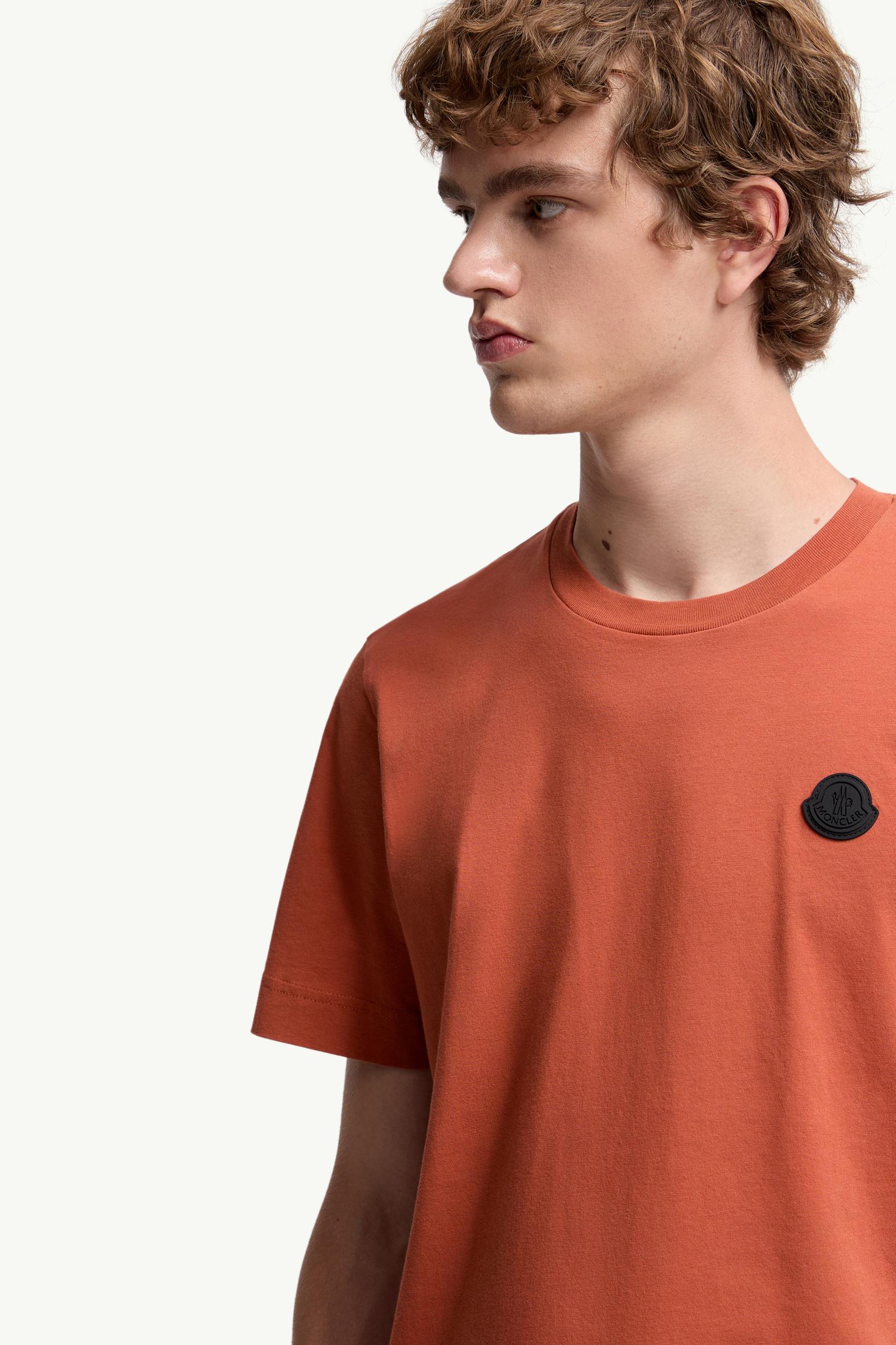 Moncler Logo Cotton T-Shirt Dark Orange Dark Orange
