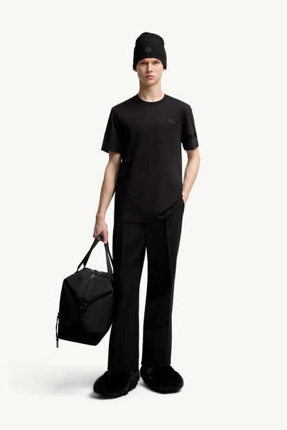 Moncler Logo Cotton T-Shirt Black Black