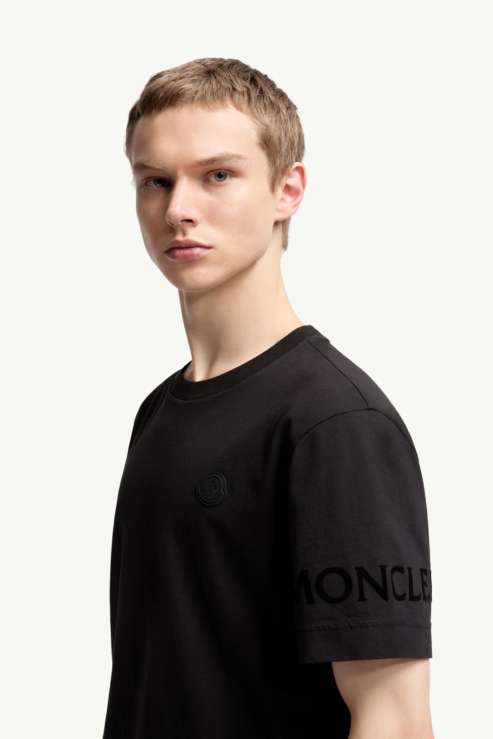 Moncler Logo Cotton T-Shirt Black Black