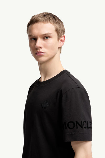 Moncler Logo Cotton T-Shirt Black Black