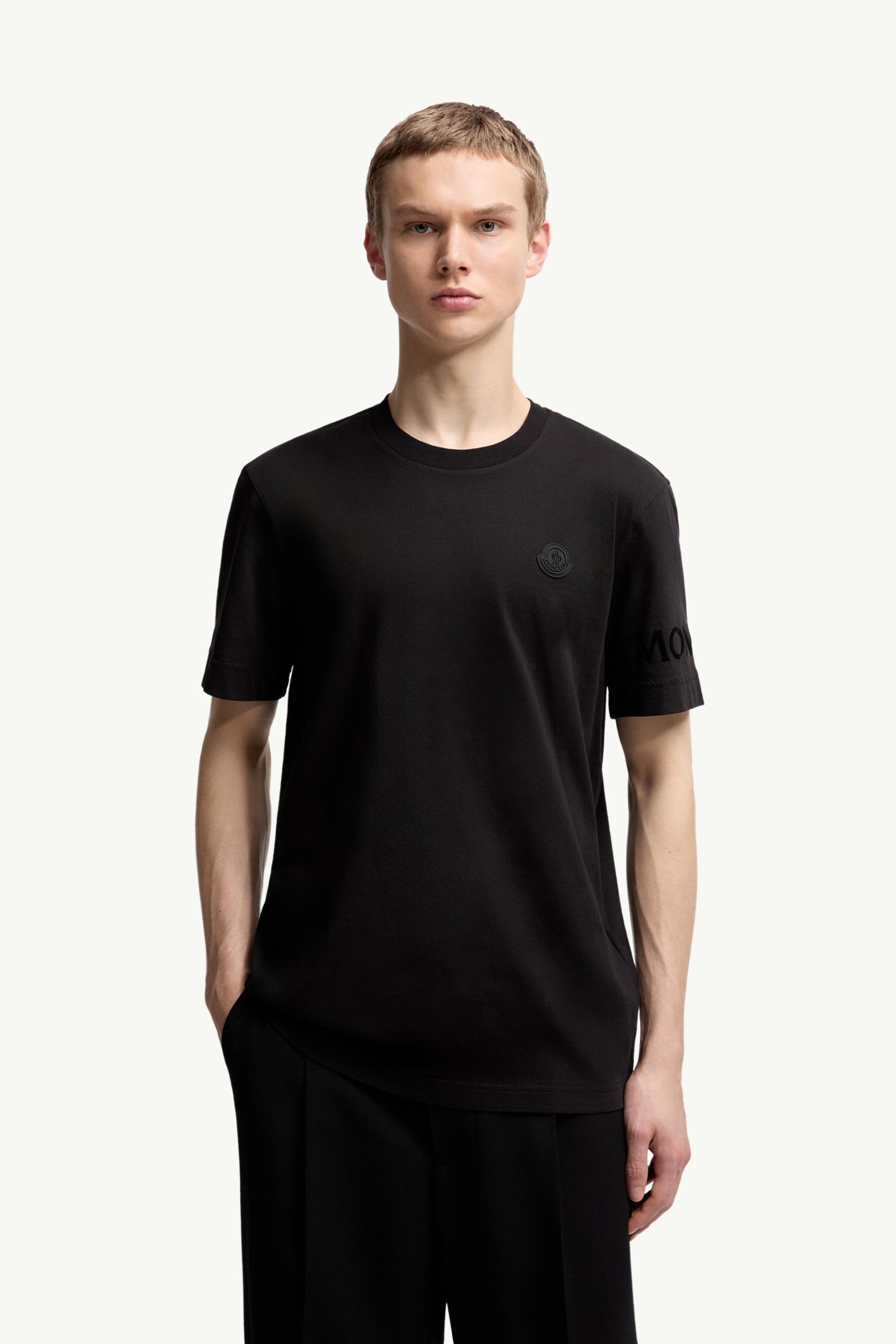 Moncler Logo Cotton T-Shirt Black Black