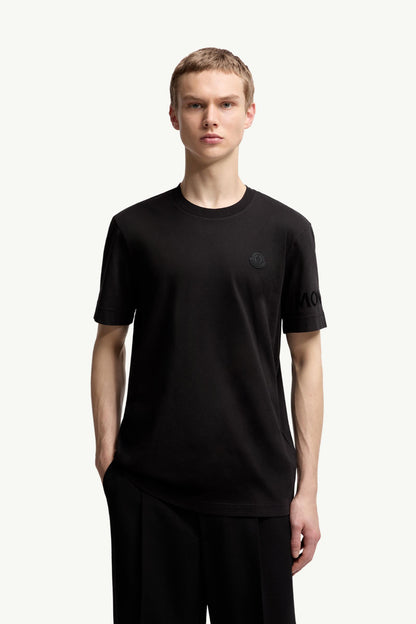 Moncler Logo Cotton T-Shirt Black Black