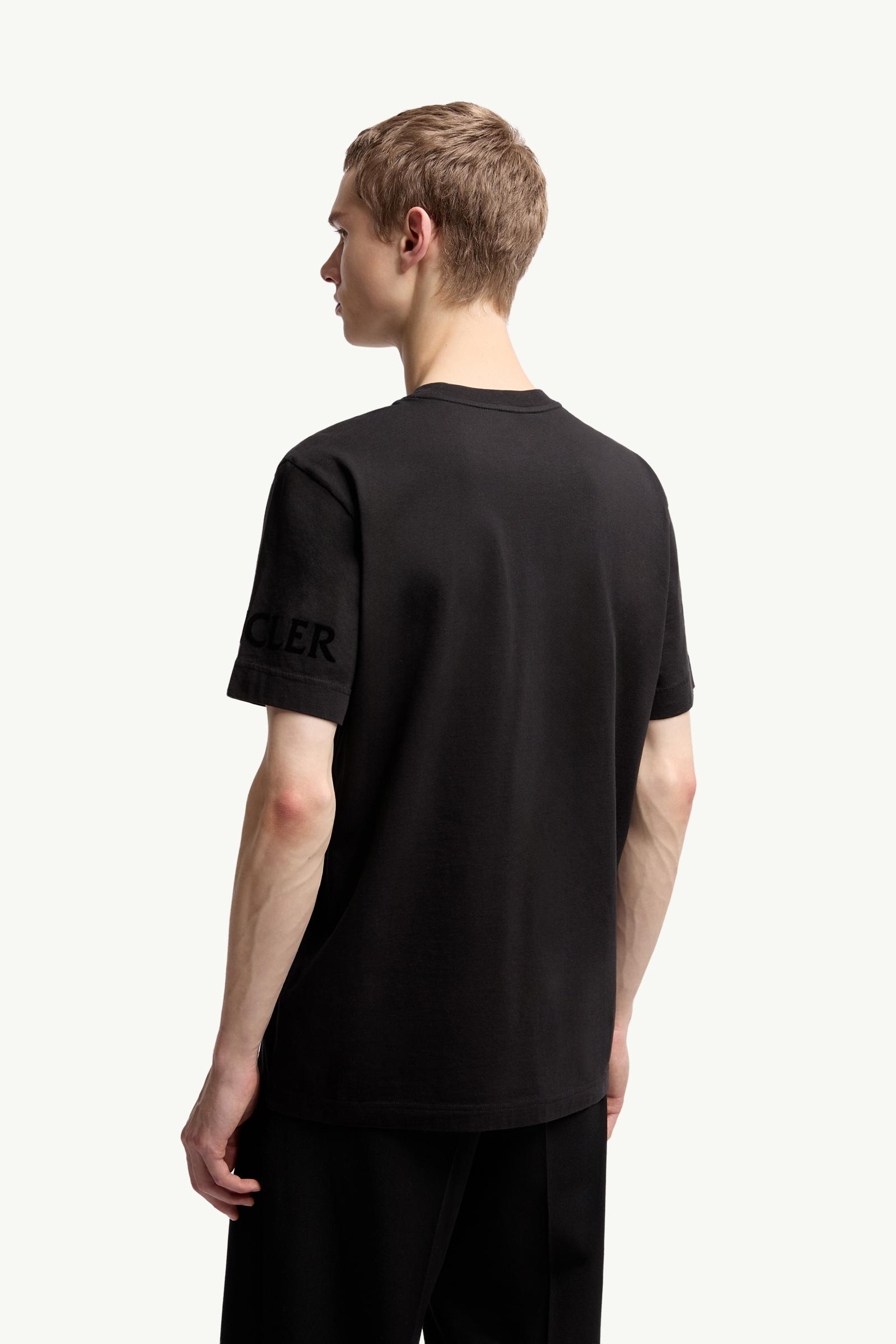 Moncler Logo Cotton T-Shirt Black Black